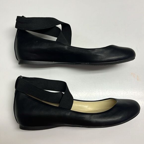 Jessica Simpson Black Criss Cross Ankle Ballet Rounded Toe Flats- 6.5M - Picture 4 of 12
